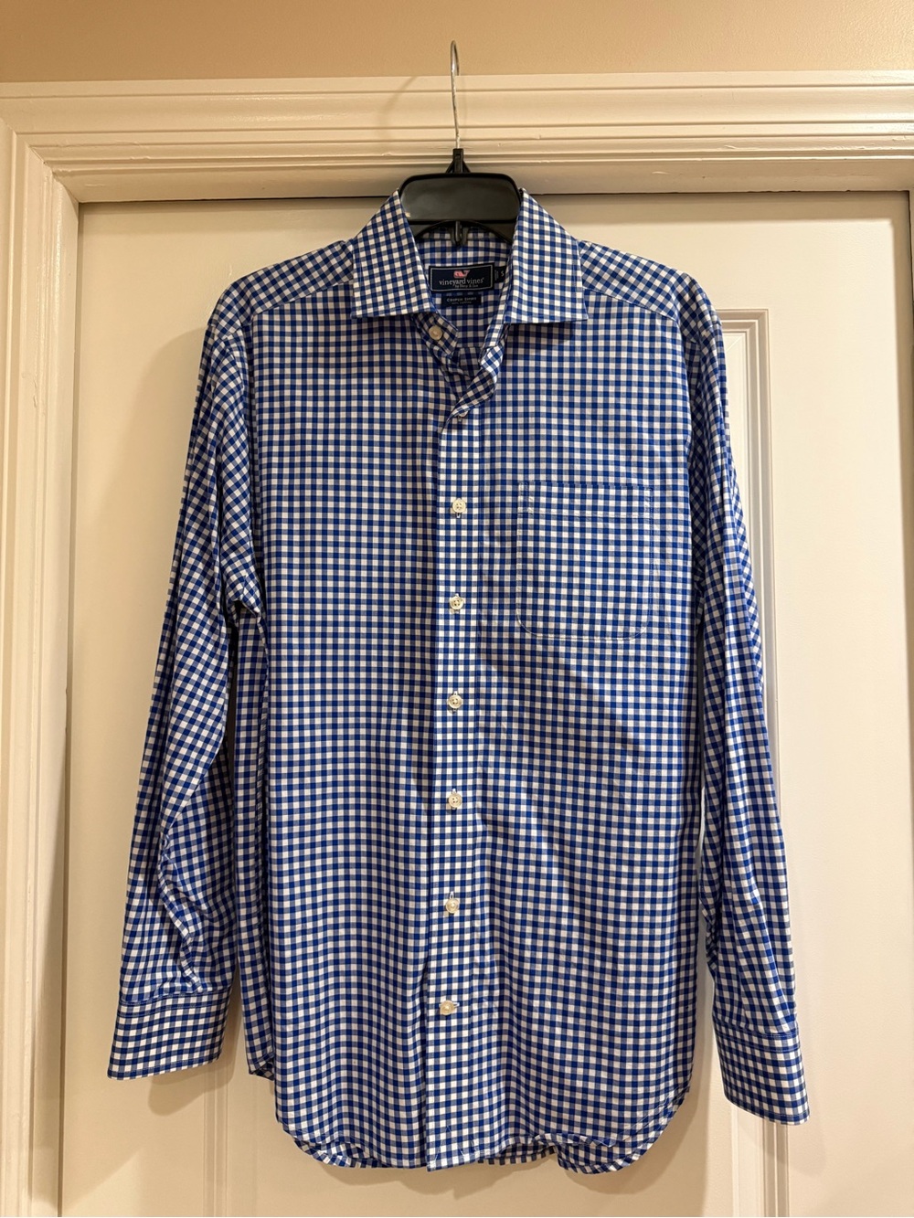 Vineyard Vine Cooper Shirt: Blue Gingham Button-Down Shirt - Classic Men’s Style